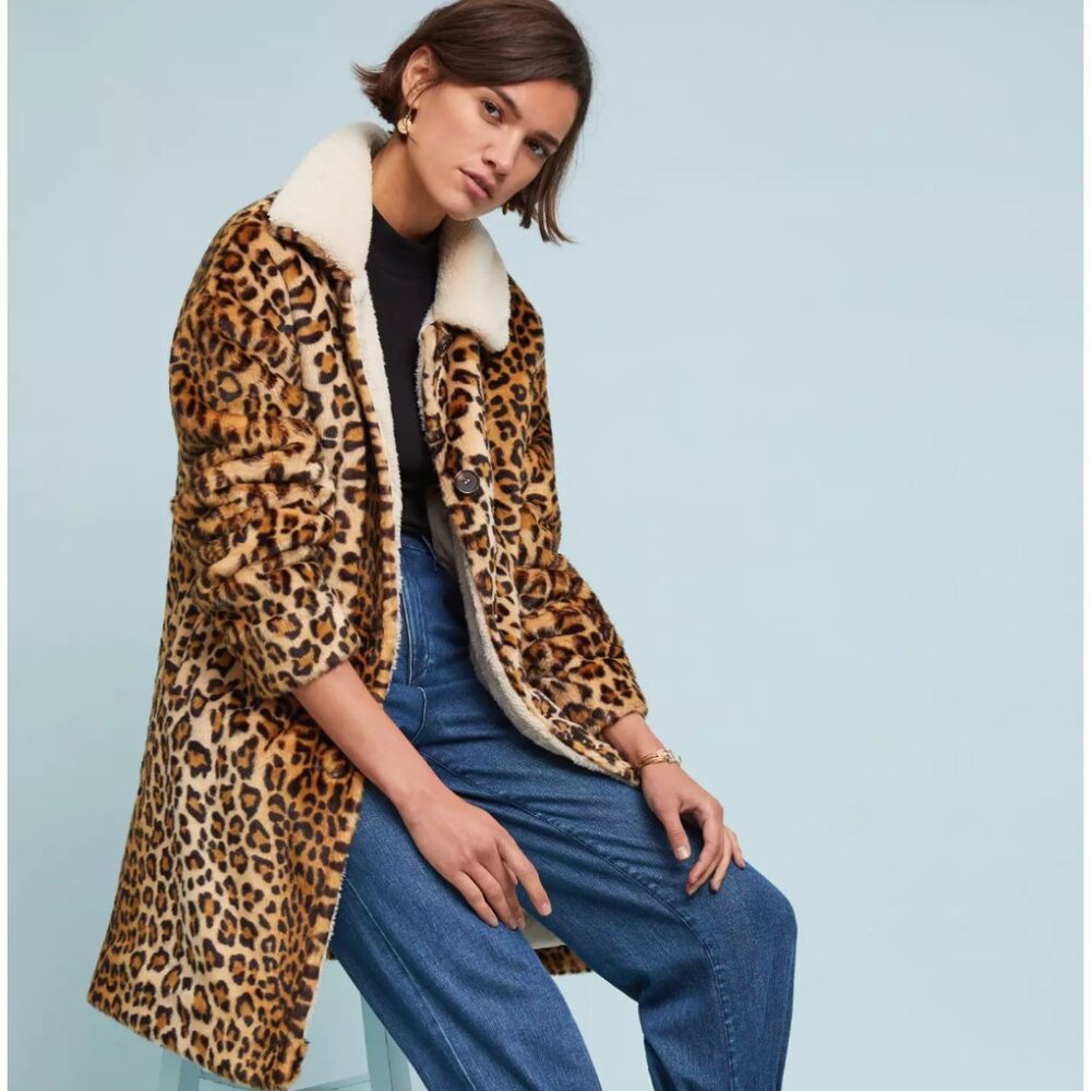 JAKETT "Sierra" Oversize Quilted Leopard Jacket Size M